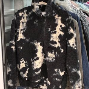 Betsey Johnson Cow Print Fleece Jacket